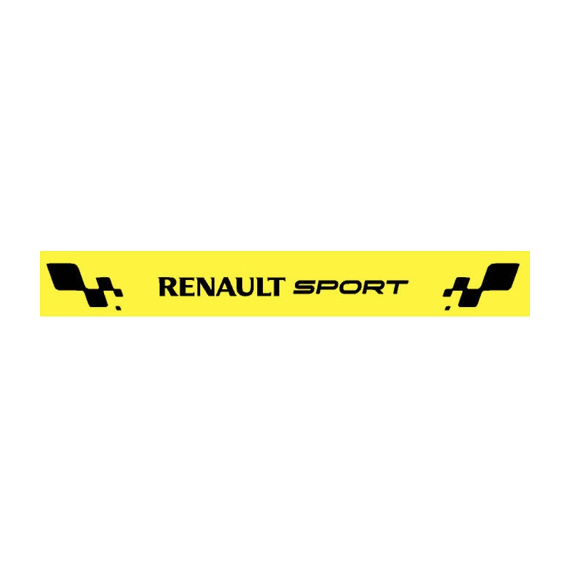 Autocollant RENAULT SPORT pare soleil jaune texte noir L1330 H 200 mm.