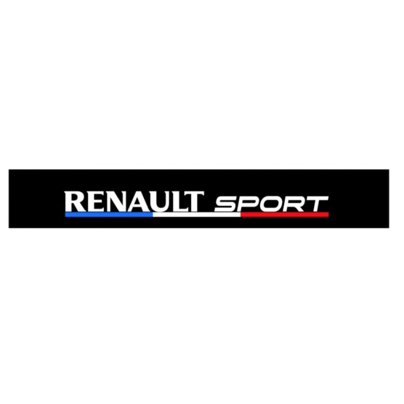 Autocollant RENAULT SPORT pare soleil noir liseret tricolore L1300 H 200 mm.png