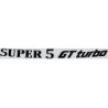 Autocollant RENAULT SPORT Super 5 GT Turbo fond gris lettrage noir L 1300 H 180 mm