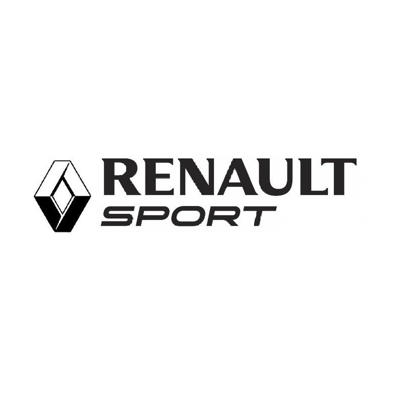 Autocollant RENAULT SPORT losange noir fonds blanc L 150 h 40mm