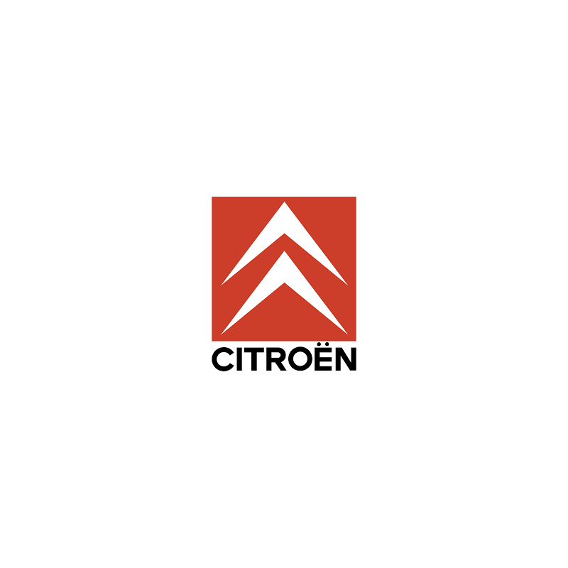 Autocollant CITROEN Logo carre chevron blanc fond rouge L 200 H 240 mm