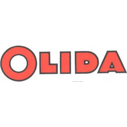 stiker Olida jambon rouge bords noirs L 150 H43 mm