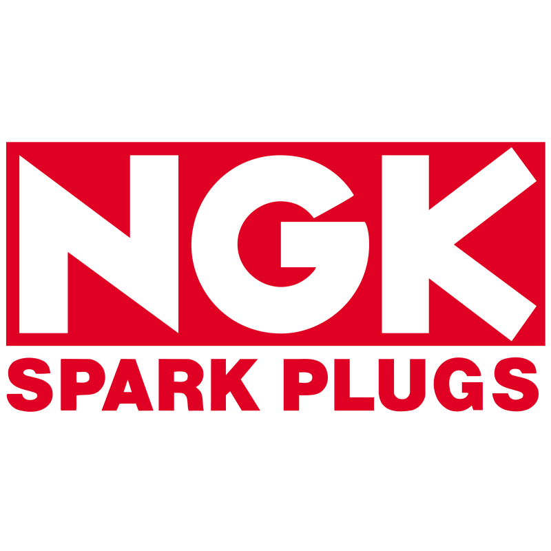 Autocollant logo NGK spark plugs blanc/rouge L100 H50mm