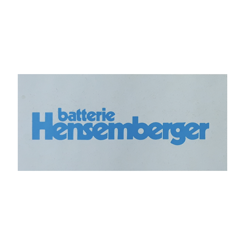 Sticker autocollant HENSEMBERGER batterie bleu L 165 H 80 mm