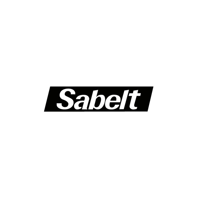 Autocollant logo Sabelt blanc fond noir L 100 H 23 mm