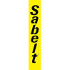 Autocollant logo Sabelt noir jaune vertical L 25 H 140 mm