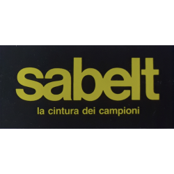 Autocollant logo Sabelt fond noir jaune L 200 H 100 mm