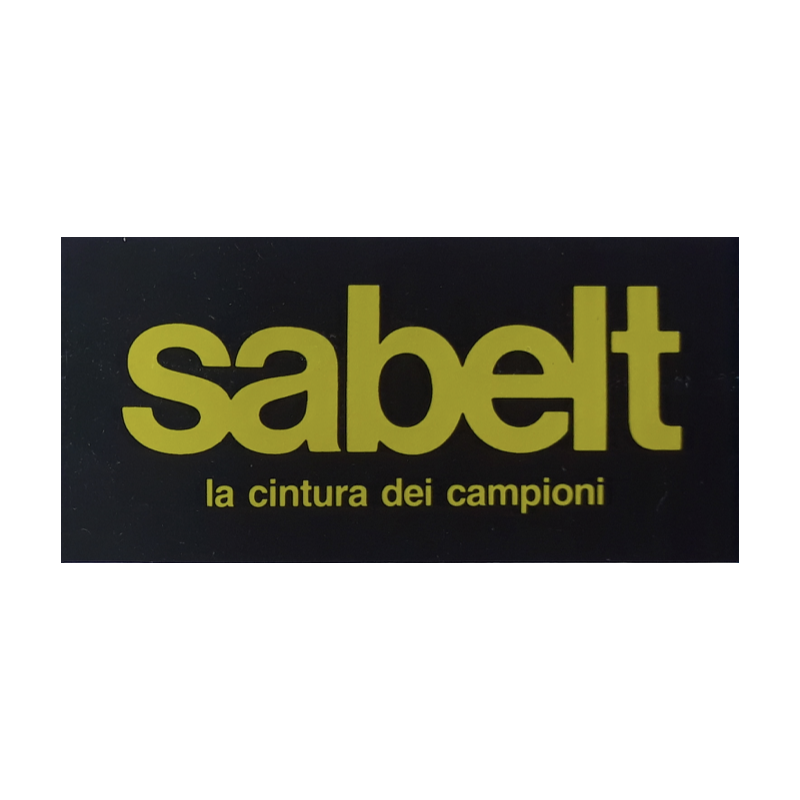 Autocollant logo Sabelt fond noir jaune L 200 H 100 mm