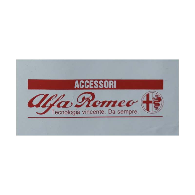 Autocollant alfa romeo accessori rouge fond blanc L200 H 100 mm