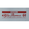 Autocollant alfa romeo accessori rouge fond blanc L200 H 100 mm