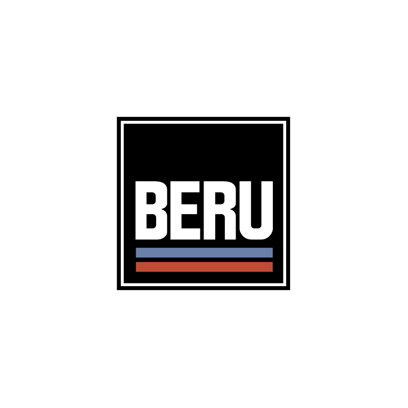 Autocollant BERU logo carre noir L50 H 50 mm