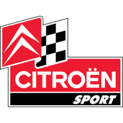 Autocollant CITROEN Sport damier Logo L 100 mm ht 75 mm