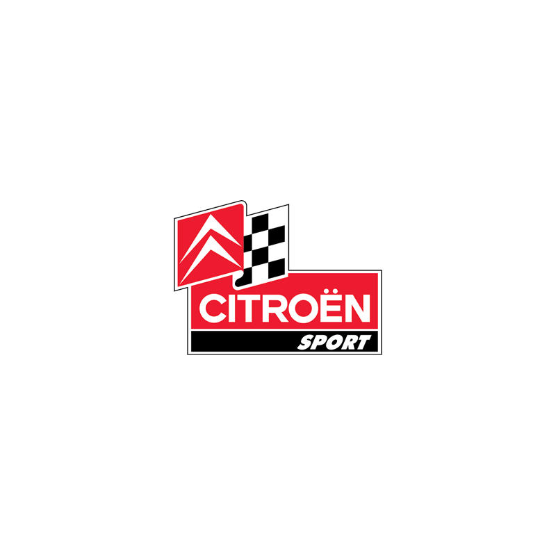 Autocollant CITROEN Sport damier Logo L 100 mm ht 75 mm