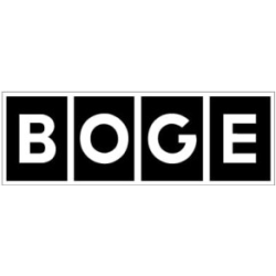 sticker BOGE logo blanc/noir L100 H 35 mm