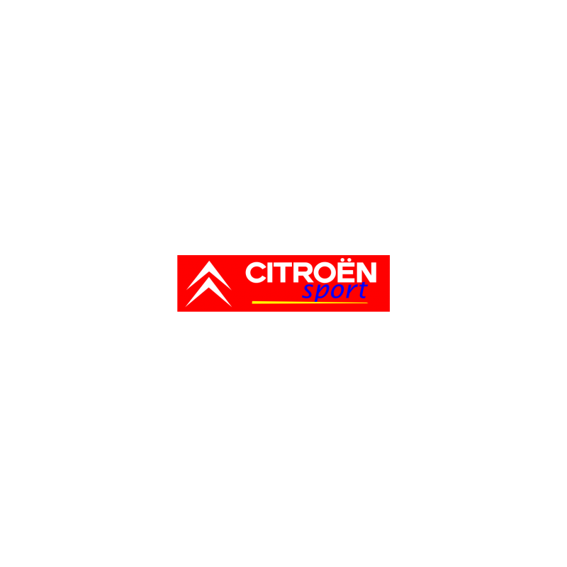 Autocollant CITROEN Sport Logo Rectangle fond rouge trait jaune L 100 H 25 mm