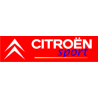 Autocollant CITROEN Sport Logo Rectangle fond rouge trait jaune L 100 H 25 mm