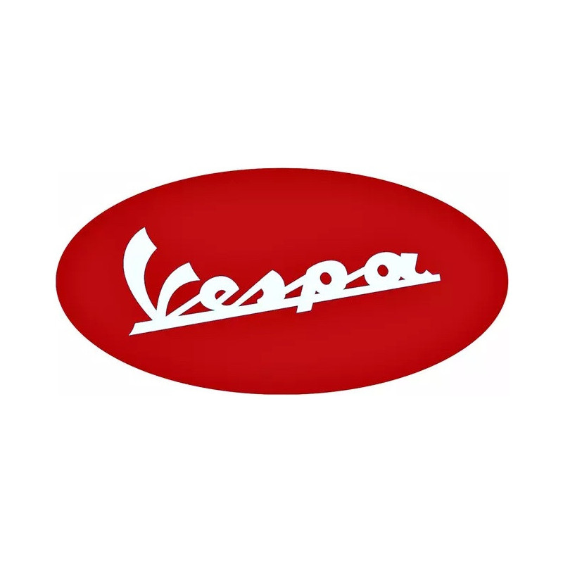 sticker Vespa logo ovale roue/blanc L 100 H 50 mm