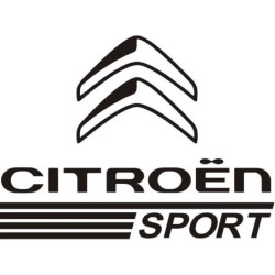 Autocollant CITROEN Sport noir fond blanc vertical L 250 H 185 mm