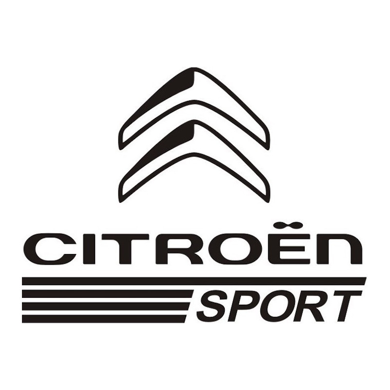 Autocollant CITROEN Sport noir fond blanc vertical L 250 H 185 mm