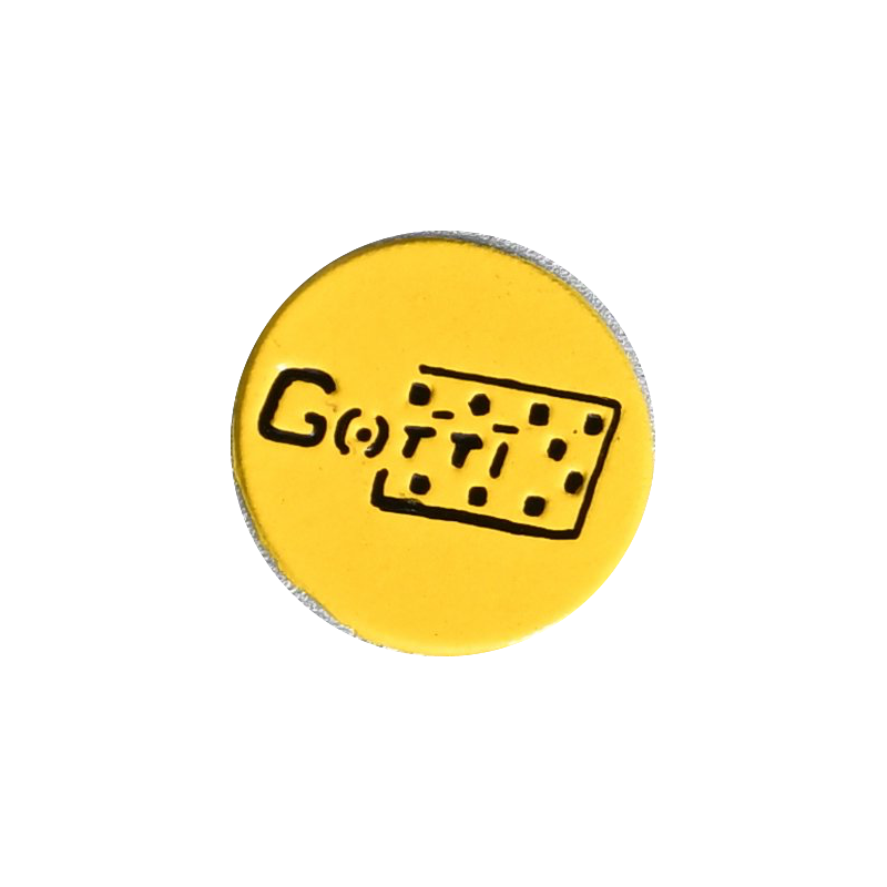 sticker GOTTI log noir fond jaune diam 50 mm