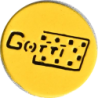 sticker GOTTI log noir fond jaune diam 50 mm