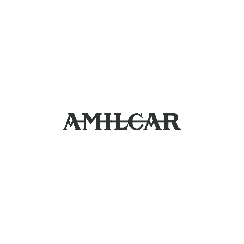 AUTOCOLLANT AMILCAR LOGO script noir L50 h 7 mm