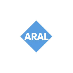 sticker Aral Logo 2000 bleu texte blanc L 80 H 80 mm