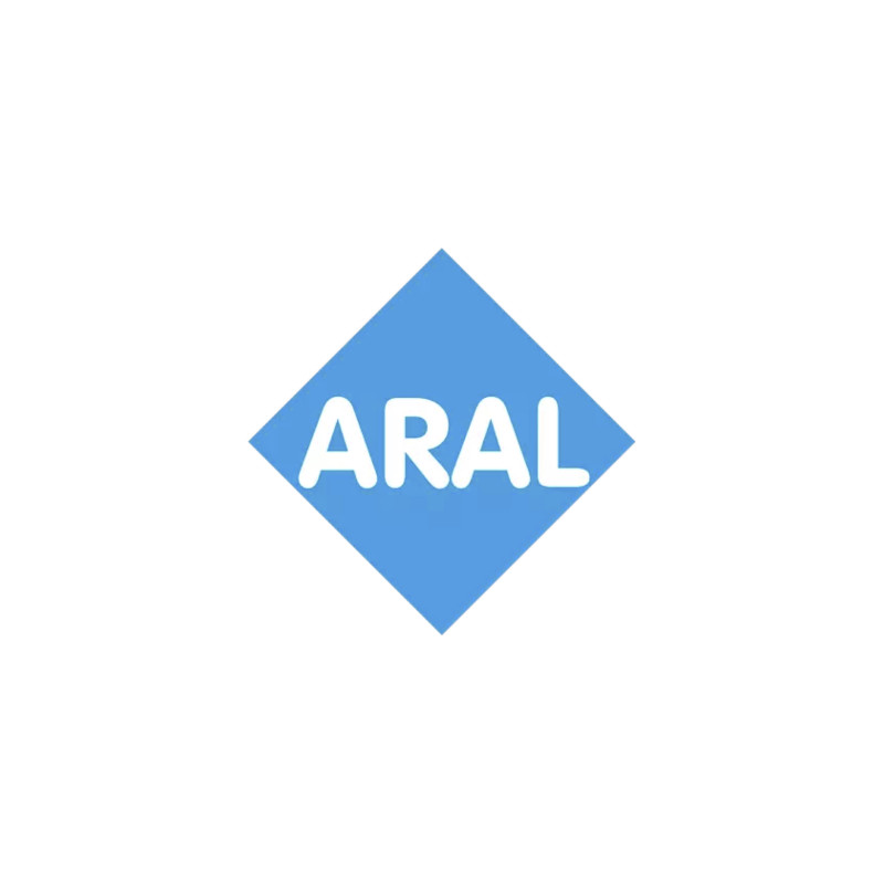 sticker Aral Logo 2000 bleu texte blanc L 80 H 80 mm