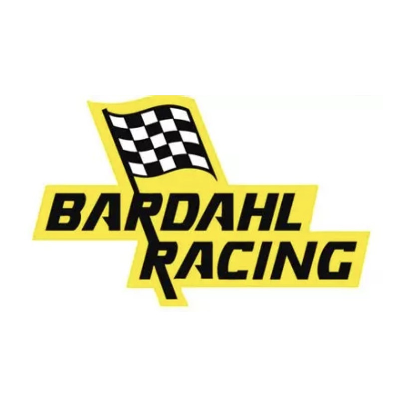 STICKER BARDAHL logo damier jaune L 113 H 73 mm