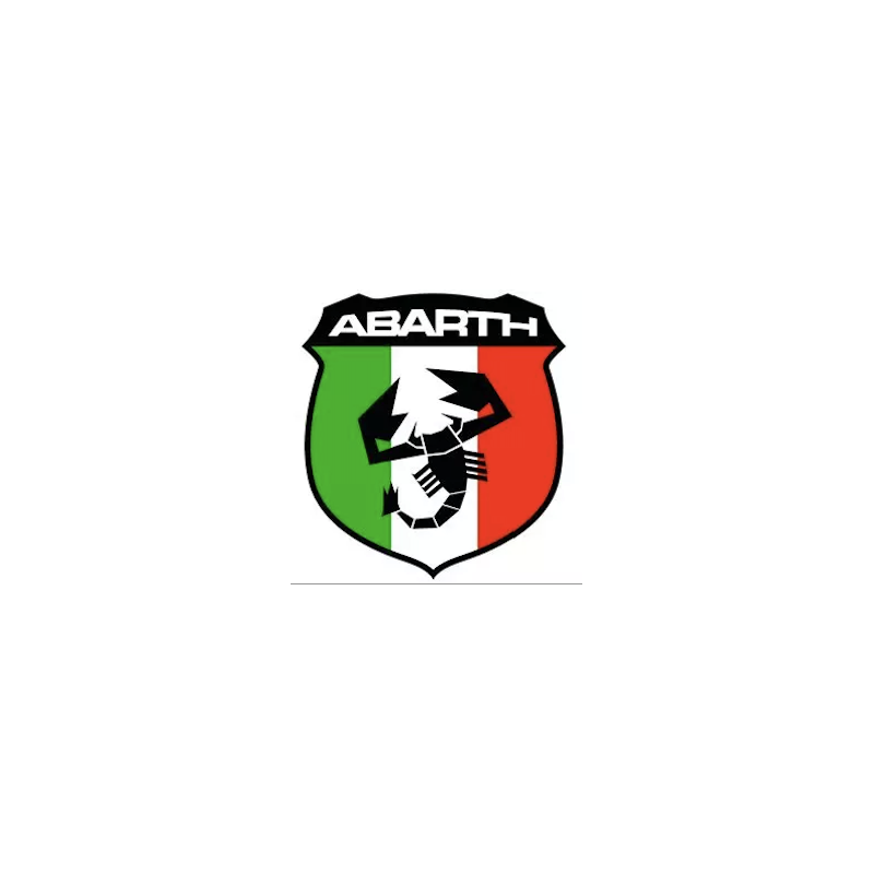 Autocollant ABARTH logo drapeau Italien   L70 H75 mm ou sur mesure