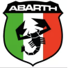 Autocollant ABARTH logo drapeau Italien   L70 H75 mm ou sur mesure