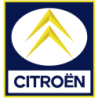 STICKER CITROEN Logo cadre jaune fond bleu L 100 H 100 mm