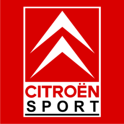 Autocollant CITROEN-sport logo carre rouge  100/100 mm