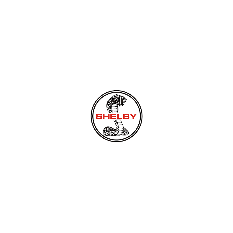 STICKER SHELBY Logo noir-rouge Diam 50 mm