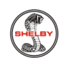 STICKER SHELBY Logo noir-rouge Diam 50 mm