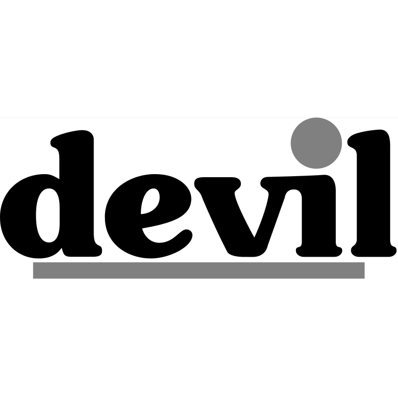 STICKER DEVIL logo gris noir L 50 H 22 mm