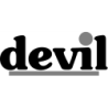 STICKER DEVIL logo gris noir L 50 H 22 mm