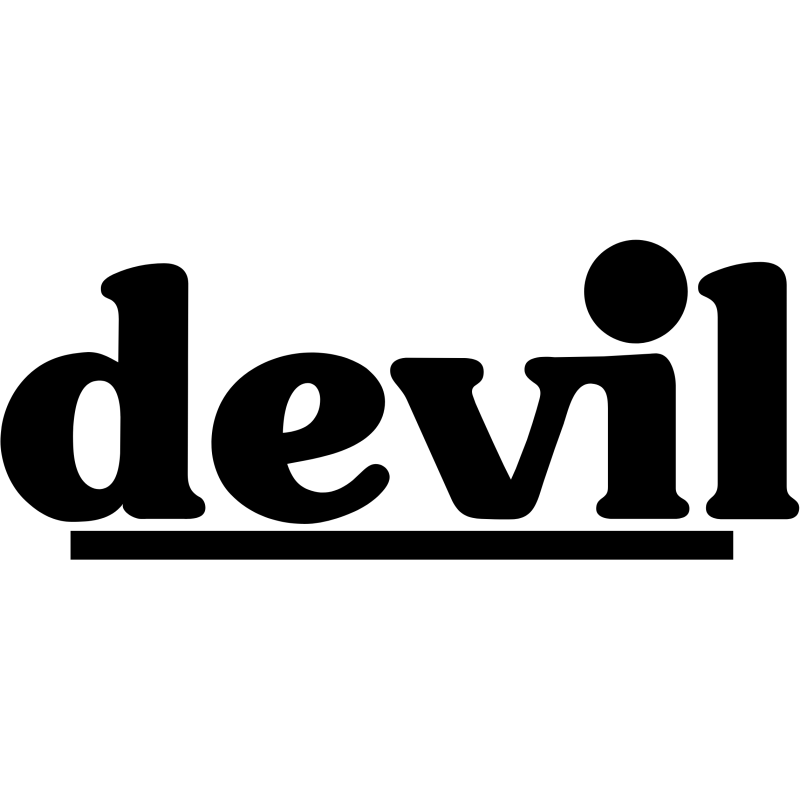 STICKER DEVIL logo noir L 100 H 40 mm