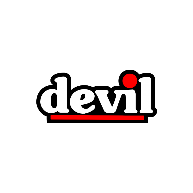 Autocollant DEVIL logo noir rouge L50 H 22 mm.png