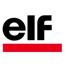 Autocollant ELF logo 1991 fond blanc L 95 H 66 mm