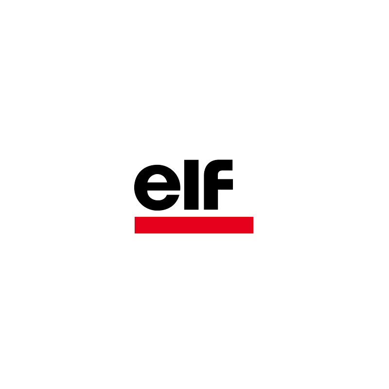 Autocollant ELF logo 1991 fond blanc L 95 H 66 mm