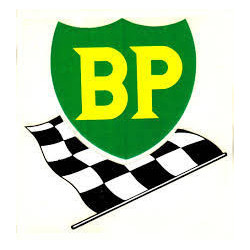 Autocollant BP Logo drapeau damier L 75 H 80 mm