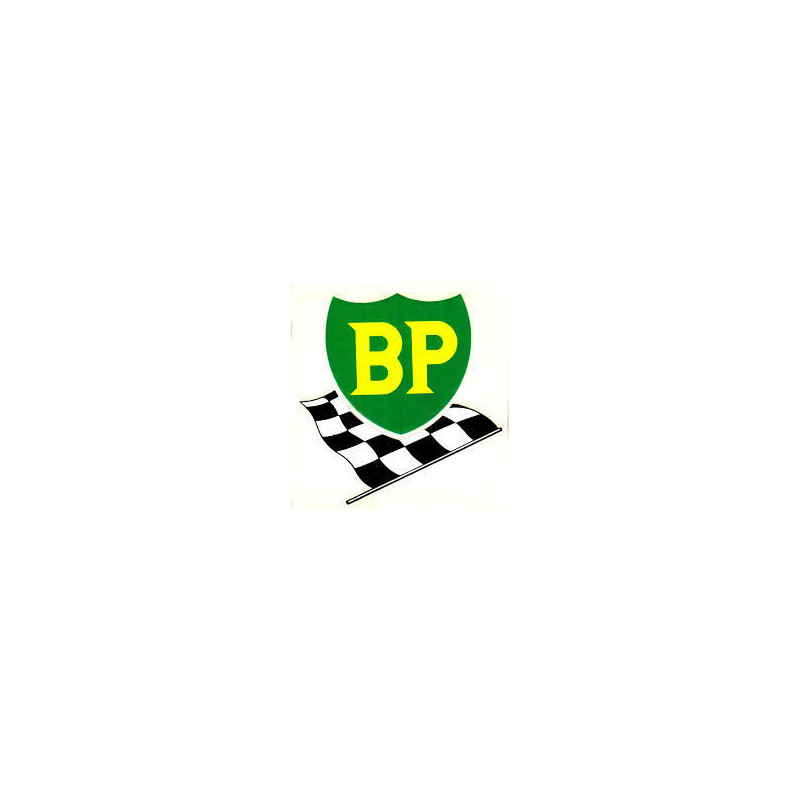 Autocollant BP Logo drapeau damier L 75 H 80 mm