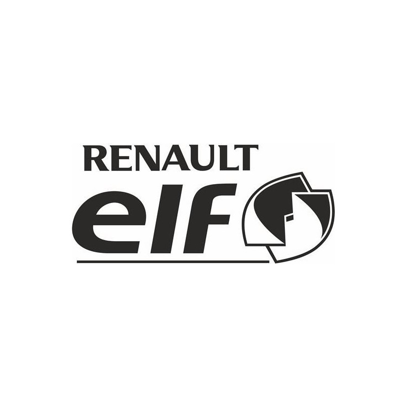 Autocollant ELF-RENALT logo noir L100 h 40 mm