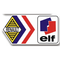 Autocollant ELF-RENAULT logo losange G L 100 H 50 mm