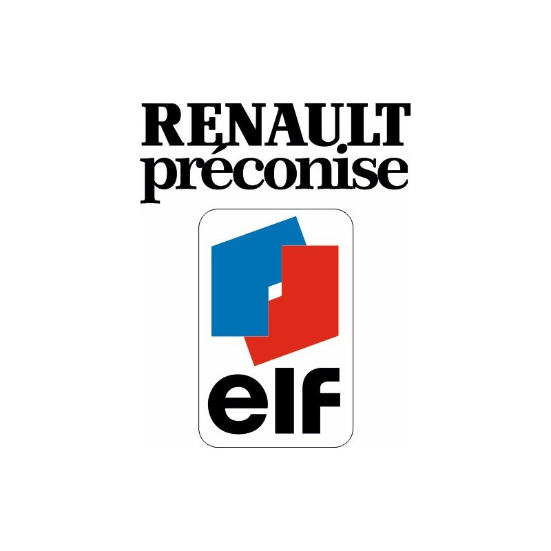 Autocollant ELF-renault-preconise L 100 H 125mm