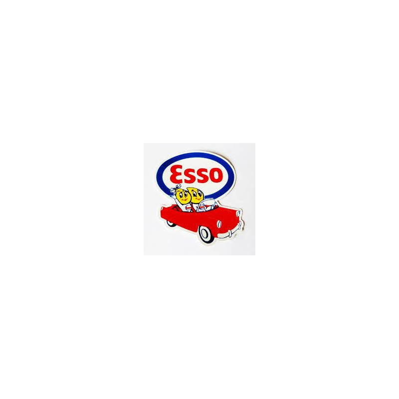 STICKER ESSO logo cabriolet rouge L 100 H 100 mm