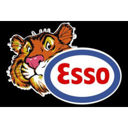 Autocollant ESSO logo Tigre fond noir  Largeur 150 H 110 mm