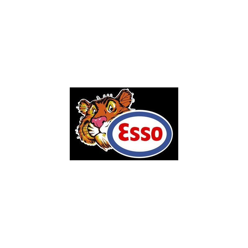 Autocollant ESSO logo Tigre fond noir  Largeur 150 H 110 mm