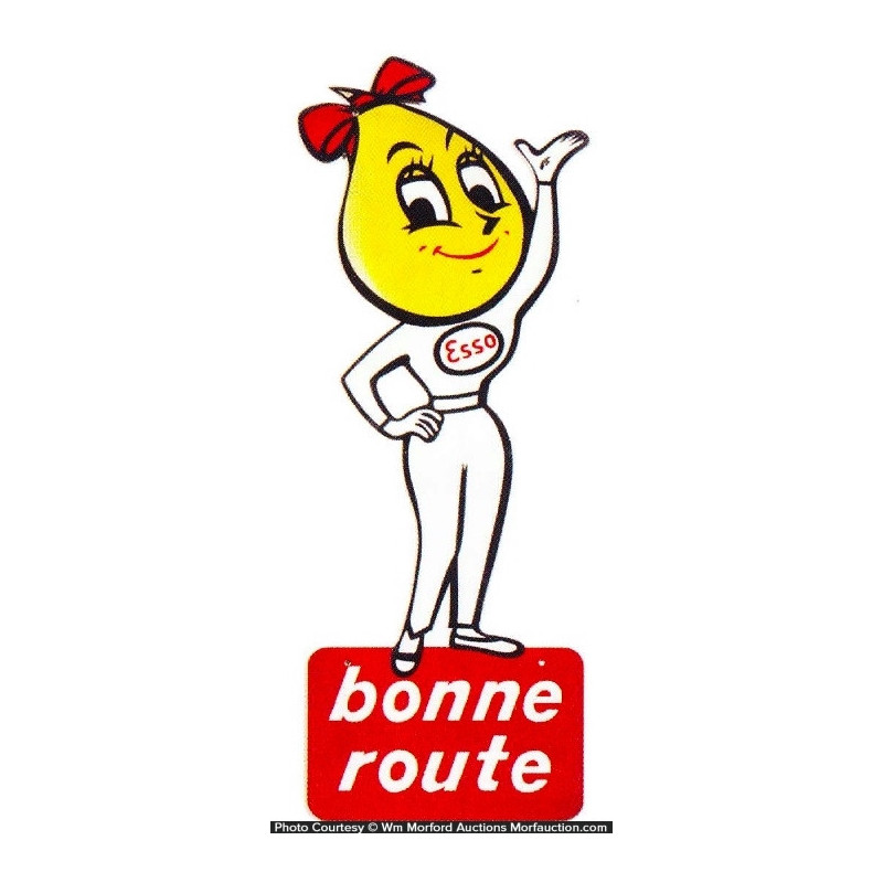 STICKER ESSO pinup bonne route L 44 H 100 mm